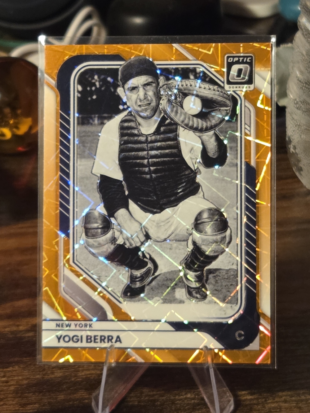 Yogi Berra Collectible Baseball Card - Orange Holo